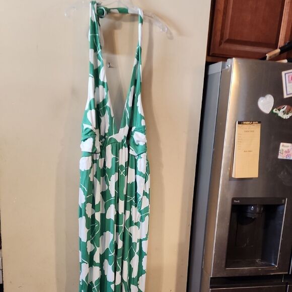 Diane Von Furstenberg Blue and White Floral Romper Wide Leg Size 3X NWT - Picture 1 of 6